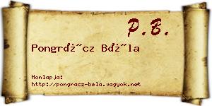 Pongrácz Béla névjegykártya