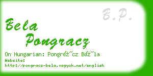 bela pongracz business card